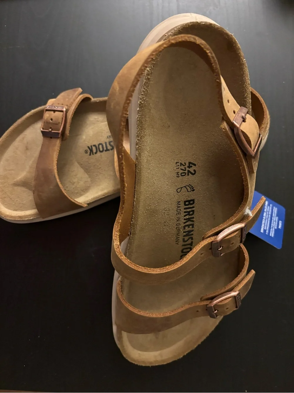 Birkenstock Sanora Oiled Leather Suede Adjustable Buckle Sandal size L11 M9